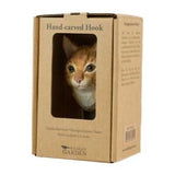 Hand Carved Wooden Ginger Cat With Hook By Wildlife Garden