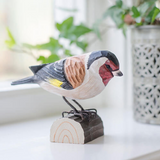 Carved Wooden Figure Of A Goldfinch By Wildlife Garden