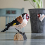 Carved Wooden Figure Of A Goldfinch By Wildlife Garden