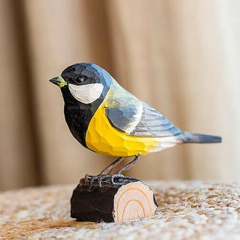 Carved Wooden Great Tit By Wildlife Garden
