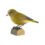 Carved Wooden Figure Of A  Greenfinch By Wildlife Garden