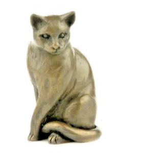 Cat Sitting By Oriele Bronze