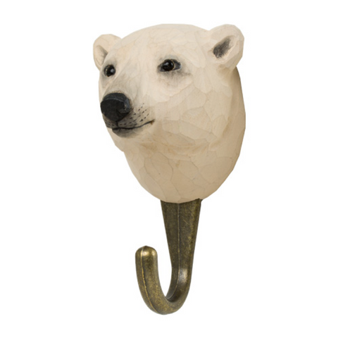 Wooden Polar Bear With Hook By Wildlife Garden