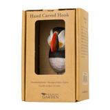 Hand Carved Wooden Puffin With Hook By Wildlife Garden
