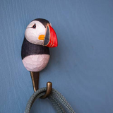Hand Carved Wooden Puffin With Hook By Wildlife Garden