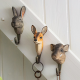 Hand Carved Wooden Roe Deer With Hook From Wildlife Garden
