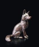 Fox Sitting Bronze Sculpture Limited Edition Of 250 From Richard Cooper Bronze
