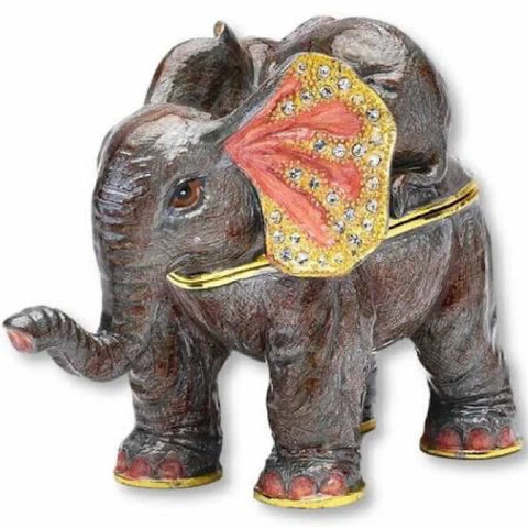 Elephant With Calf On Back Trinket Box From Juliana Treasured Trinkets