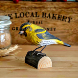 Carved Wooden Figure Of A Siskin By Wildlife Garden