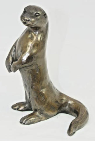 Small Otter Sitting by Oriele Bronze WL181
