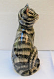 Babbacombe Pottery Grey Tabby Kitten With Front Paw Raised