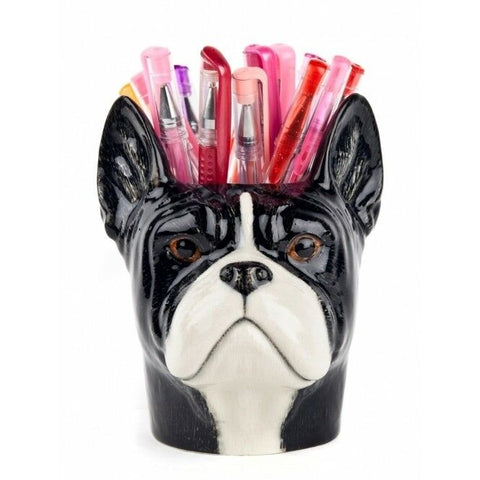 Black And White: French Bulldog Pencil Pot By Quail Ceramics