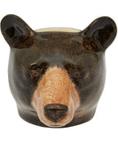 Brown/Black Bear Face Egg Cup Quail Ceramic