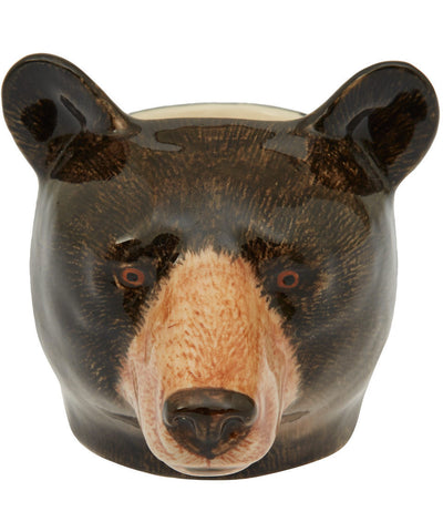Brown/Black Bear Face Egg Cup Quail Ceramic