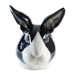 Black And White Dutch Rabbit Face Egg Cup By Quail Ceramics