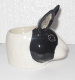 Black And White Dutch Rabbit Face Egg Cup By Quail Ceramics