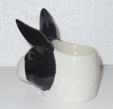 Black And White Dutch Rabbit Face Egg Cup By Quail Ceramics