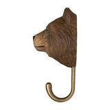 Hand Carved Brown Bear With Hook By Wildlife Garden