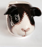 Long Hair Brown and White Guinea Pig  Face Egg Cup By Quail Ceramics: