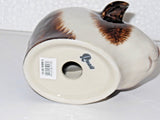 Long Hair Brown and White Guinea Pig  Face Egg Cup By Quail Ceramics: