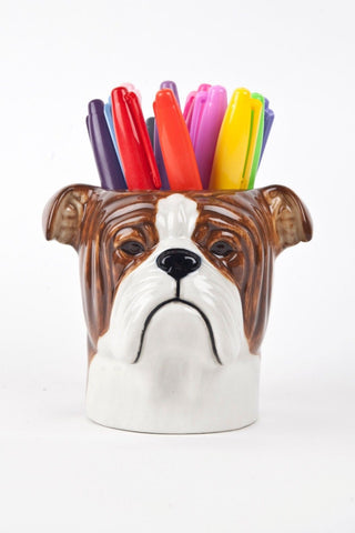 Bulldog Pencil Pot By Quail Ceramics