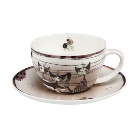 Cat Cup And Saucer Carota Con Amici By Rosina Wachtmeister