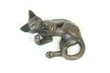 Cat On It's Back By Oriele Bronze