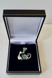 Rodney Holman: Brooch: Cat Pair With Paula Shell Inlay