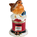 Craycombe Christmas Robin On Postbox Trinket Box