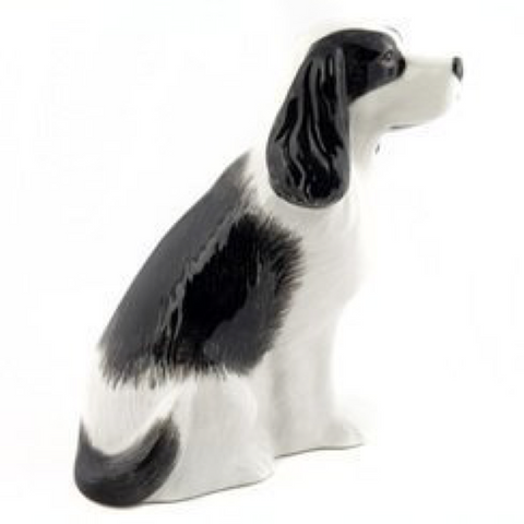 Black and White Cocker Spaniel Money Box By Quail Ceramics