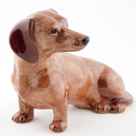 Red Dachshund Money Box By Quail Ceramics