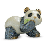 De Rosa Baby Panda With Leaf Figurine