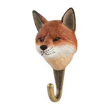 Hand Carved Fox With Hook By Wildlife Garden