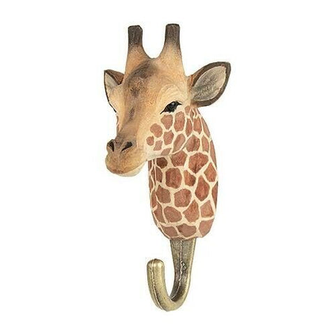 Hand Carved Giraffe With Hook By Wildlife Garden