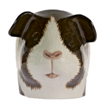 Long Hair Brown and White Guinea Pig  Face Egg Cup By Quail Ceramics: