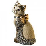 Kitten With Gold Ribbon Figurine By De Rosa