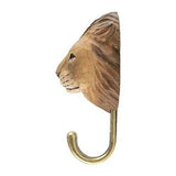 Hand Carved Lion With Hook By Wildlife Garden