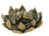 Mouse Asleep In Flower By Oriele Bronze: