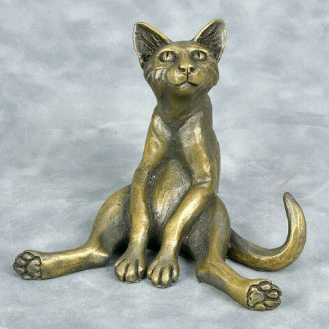 Cat Sat Down by Oriele Bronze