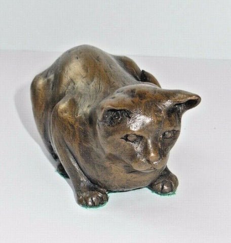 Crouching Cat By Oriele Bronze DH113