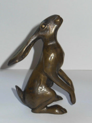Micro Moon Gazing Hare By Oriele Bronze