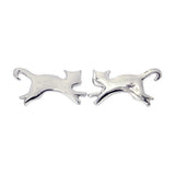 St Justin Pewter Leaping Cat Stud Earrings