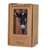 Hand Carved Wooden Goat With Hook By Wildlife Garden