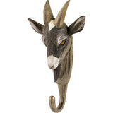 Hand Carved Wooden Goat With Hook By Wildlife Garden