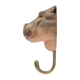 Wooden Hippopotamus With Hook By Wildlife Garden
