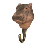 Wooden Hippopotamus With Hook By Wildlife Garden