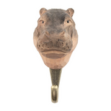 Wooden Hippopotamus With Hook By Wildlife Garden