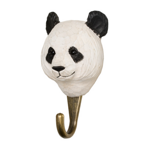 Hand Carved Panda With Wall Hook From Wildlife Garden