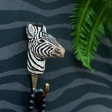 Hand Carved Zebra With Hook By Wildlife Garden