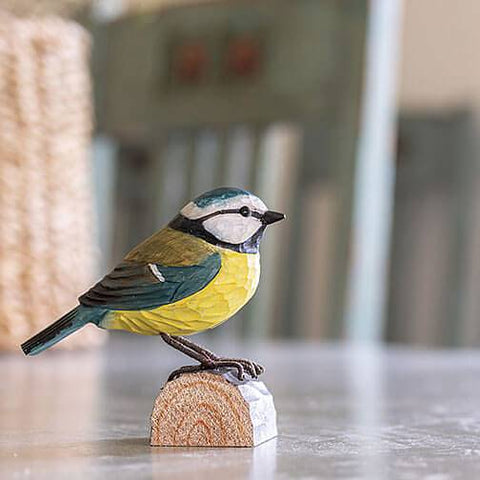 Carved Wooden Figure Of A Blue Tit By Wildlife Garden